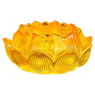 琉璃灯座九叶莲花灯架家用长明灯灯盏佛前供佛蜡烛灯台供奉观音灯