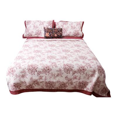 铺盖两用全棉高密绗缝床盖三件套