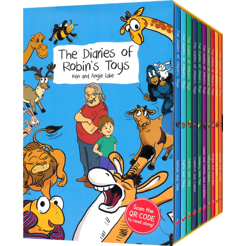 The Diaries of Robin's Toys 罗宾的玩具日记10册盒装 赠音频 简单桥梁读物 初级章节小说 黑白插图 英文原版进口图书
