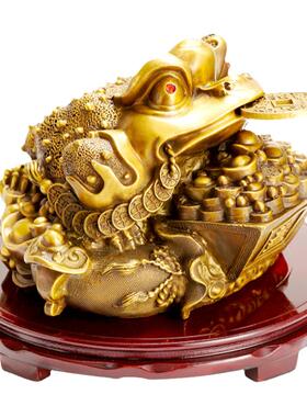 纯铜金蟾日进斗金客厅元宝蟾摆件