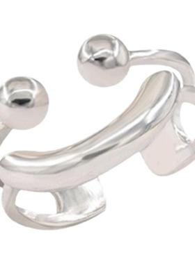 黄金笑脸戒指纯银韩国女