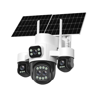 太阳能摄像头360度无死角手机远程无需网络室外夜视五画面监控器