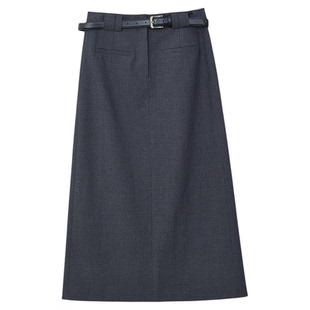 【商场同款】Lavinia春秋新品通勤气质灰色西装A字半身裙F45Q108