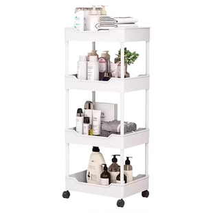 小推车置物架卫生间收纳夹缝架浴室厕所省空间神器厨房落地储物架