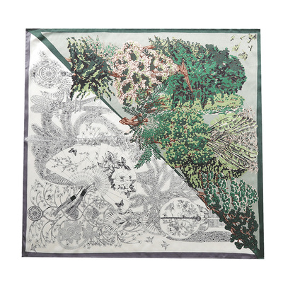 仙境倒影100%配t恤防晒小方巾