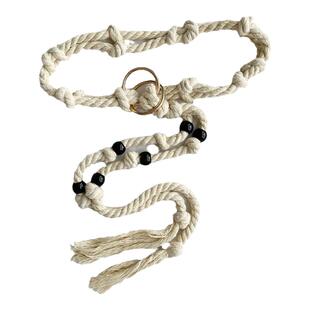 编织麻绳ins风百搭腰带女款配牛仔裤设计感小众民族风复古皮带女