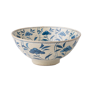 〖巷子尾推荐〗日式复古拉面碗陶瓷汤碗螺纹面碗家用斗笠碗泡面碗