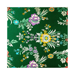 高档尼龙织锦缎布料海棠花绸缎古装旗袍唐装汉服面料坐垫丝绸布