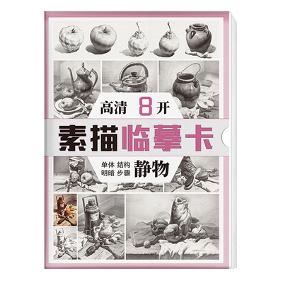 素描静物临摹卡8K卡片高清精微创意石膏几何体单体图组合图片结构艺术国美初级画照片作品画册书教材基础美术入门高考对照书籍练习