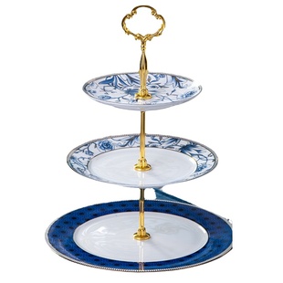 欧式点心盘高档英式水果盘客厅创意蛋糕架零食果盘下午茶陶瓷精致