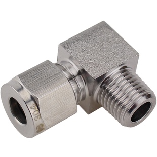 304不锈钢卡套接头 卡套弯头弯通90度直角终端气源双卡钢管铜管