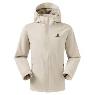 【宙斯】骆驼单层冲锋衣户外春秋新款幻影黑男女防风防水夹克外套