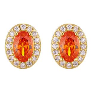 [SOOMI橙子]925银芬达色高碳钻耳钉经典围镶科技钻耳环设计女