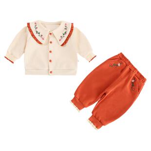 婴儿衣服春秋季套装2分体1岁半5七10一8八7六9十6个月女宝宝春装3