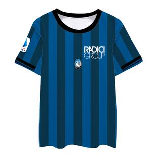 23-24意甲亚特兰大队服足球衣服速干短袖T恤衫男女冰丝球迷服半袖