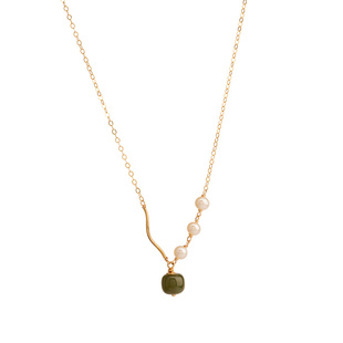 赛赛莉安和田玉珍珠项链14K包金轻奢小众设计ins风简约锁骨毛衣链