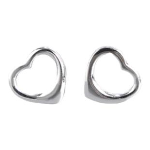 Opan Heart心形耳钉 女优雅简约s925纯银镀玫瑰金镂空爱心耳环潮