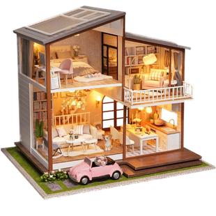 diy小屋手工创意恶作剧之吻慢时光别墅公主小房子拼装模型圣诞礼