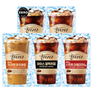 韩国进口乐天康塔塔咖啡袋装饮料即饮黑咖啡液冰美式便利店同款