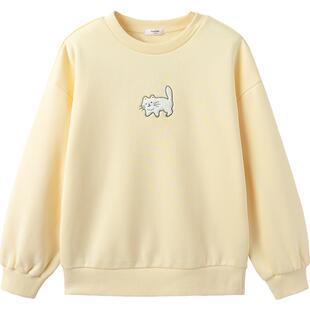 巴拉巴拉女童加绒卫衣中大童白色打底衫秋冬季款童装儿童洋气保暖