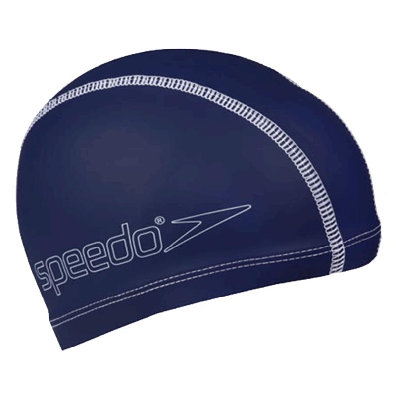 Speedo/速比濤 基礎純色pu涂層護發(fā)防水訓練泳帽兒童男女通用
