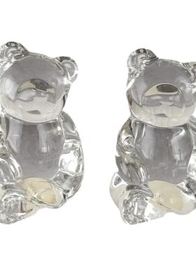 西洋收藏品 德国手工制作水晶小熊一个 欧式复古可爱装饰摆件