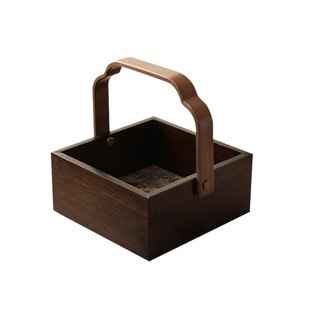 竹编小提篮家用迷你点心篮桌面创意水果花篮户外手提采摘篮零食篮