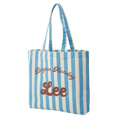 Lee细条纹托特包通勤休闲帆布包