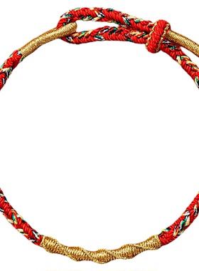 2026年属马本命年太岁红绳手链女手工编织绳男红色手绳护身符礼物