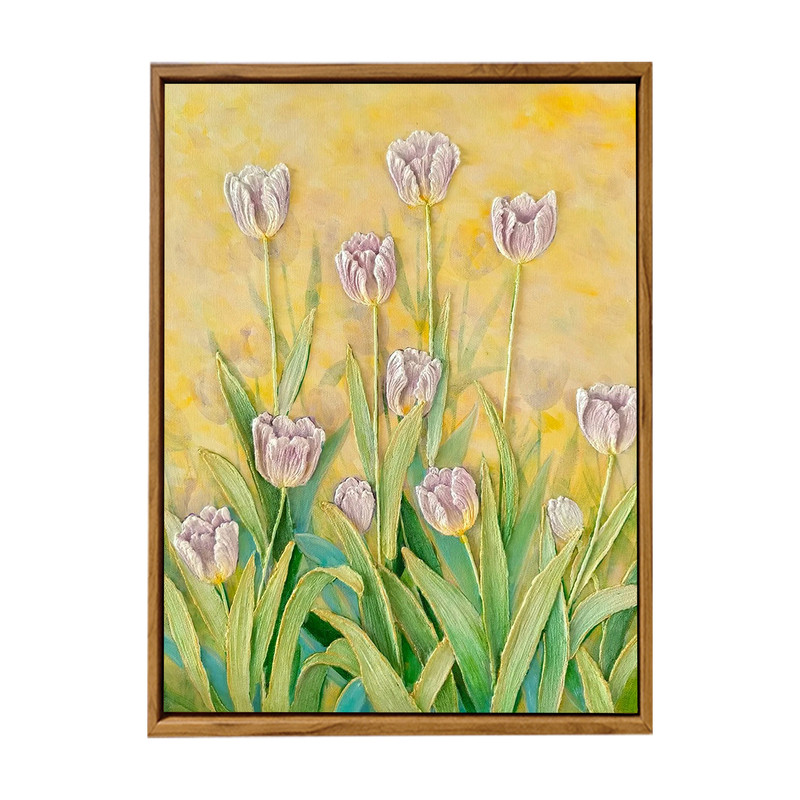 中国风水仙花郁金香肌理画DIY