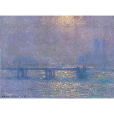 查令十字桥莫奈高清油画原版作品风景装饰画喷绘图片