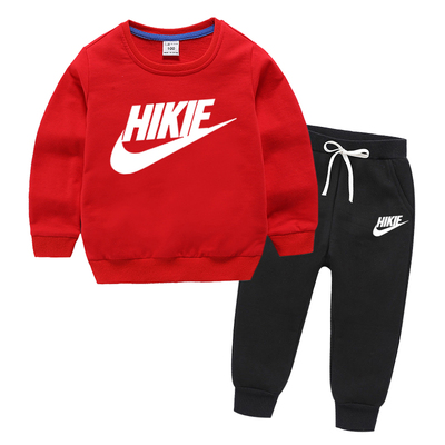 春秋纯棉男童休闲风长袖卫衣套装