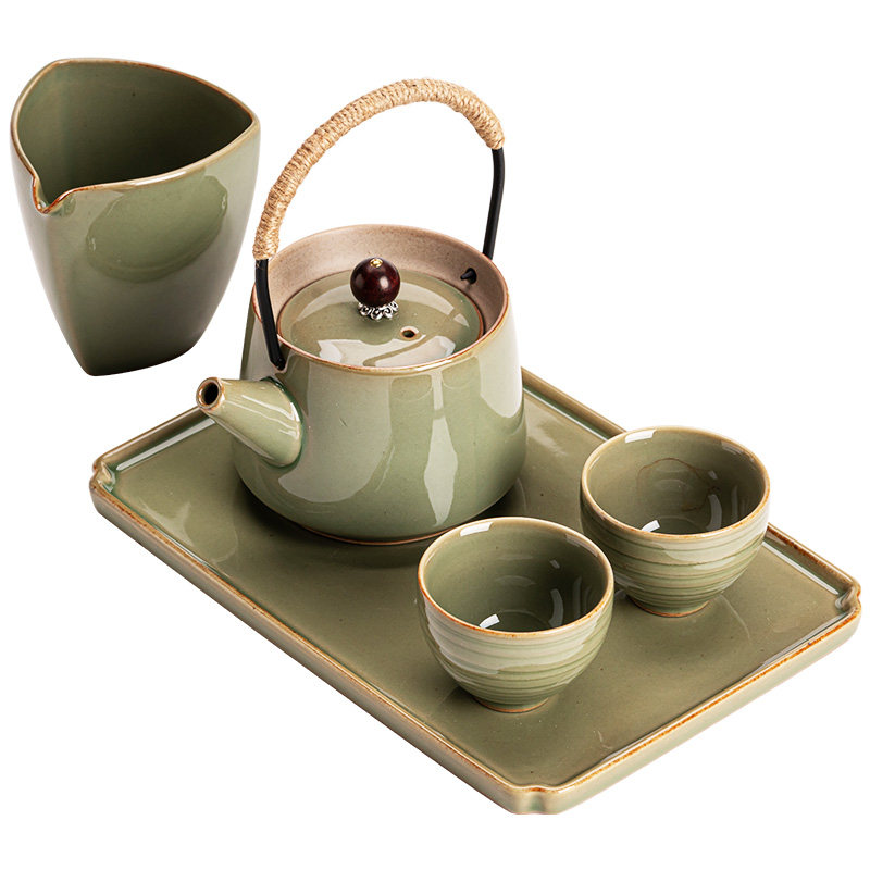 家用茶具小套装一壶二杯快客杯