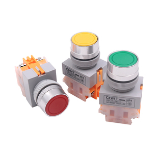 CHNT正泰22MM电源启动自复位点动按钮开关LAY37自锁Y090 NP4-11BN