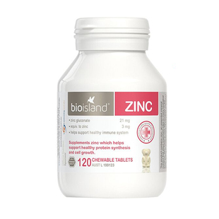 澳洲Bio-island婴幼儿童锌咀嚼片宝宝小熊锌片120粒