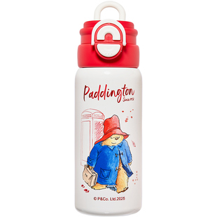 帕丁顿熊儿童保温杯女孩上学专用幼儿园小学生316双饮口吸管杯子