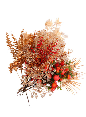 新年冬青插花福桶发财果diy材料包乔迁年宵花抱抱桶花桶春节花束