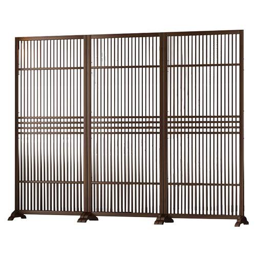 新中式玄关屏风隔断客厅格栅装饰日式入户办公室实木进门遮挡座屏