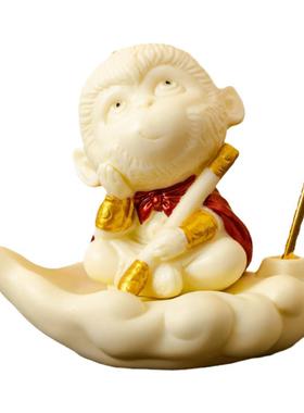 陶瓷禅意孙悟空桌面香薰炉摆件