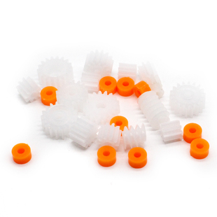 26种主轴齿轮包蜗杆直齿15齿塑料轴套D字孔圆孔减速电机主轴0.5m