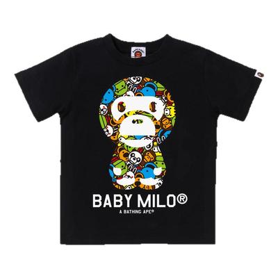 BAPE童装25春夏卡通小猴BABY MILO印花短袖T恤203103O