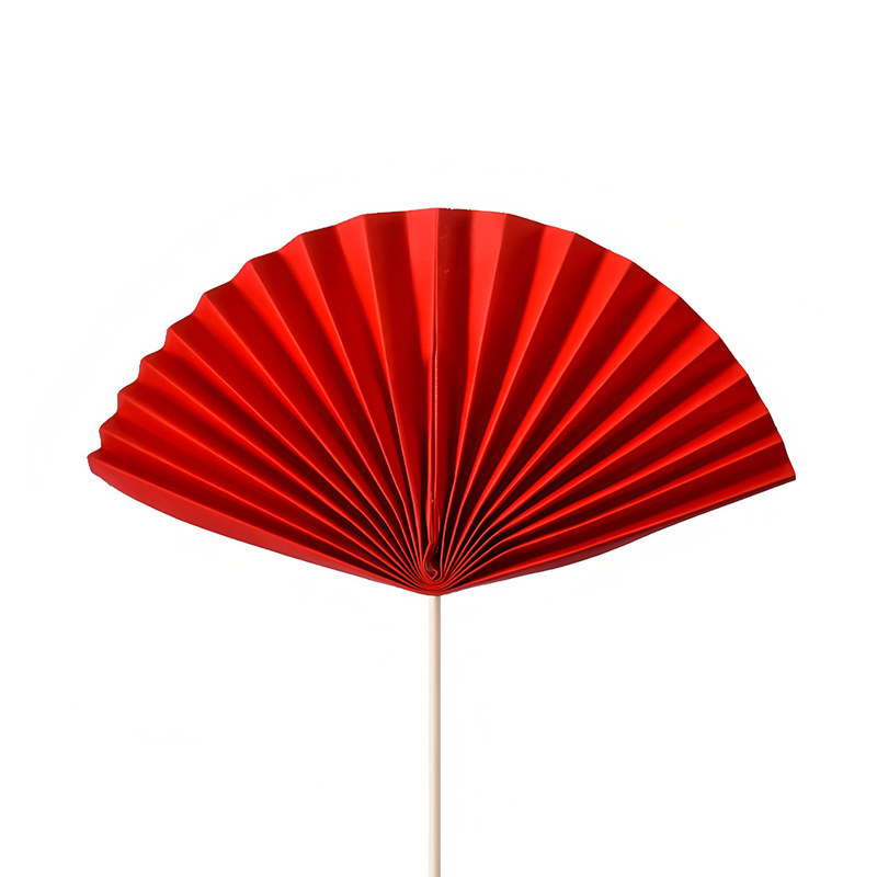 红色折扇半圆蛋糕插牌祝寿生日