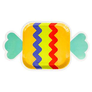 网红party生日派对可爱糖果盘 一次性野餐纸盘加厚蛋糕盘装饰套装