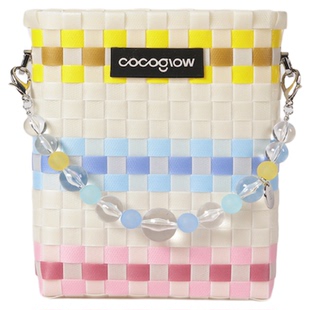 cocoglow春日系列斜挎包女编织包夏日迷你手提包通勤手工托特包