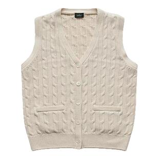 【现货】韩国The barnnet八奶fever同款无袖V领麻花针织马甲背心