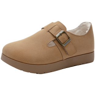 大东女鞋勃肯鞋2025冬季新款复古休闲鞋厚底增高鞋加绒女短靴保暖