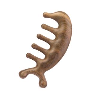 momoup经络梳梳子按摩梳经脉绿檀木神器头部檀木梳头部筋络梳头皮