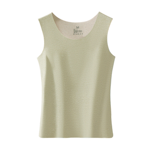 猫人保暖背心女款冬季羊绒发热蚕丝润肤双面磨绒打底防寒内搭上衣