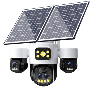 室外太阳能监控器摄像头360度无死角4G终身免流量无电无网摄影头