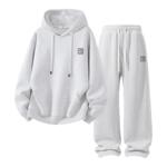 回力男装冬季套装加绒男生灰色连帽卫衣裤子一整套穿搭青少年衣服